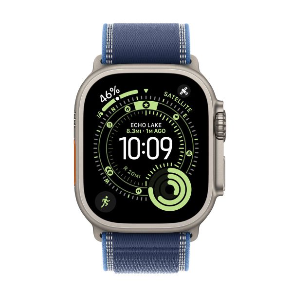 Apple Bracelet Trail Loop Apple Watch | 44/45/46/49 mm - Taille S/M - Blue / Bright Blue Natural Titanium