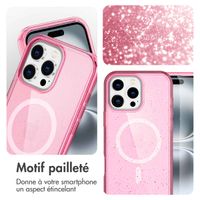 imoshion Coque Pailletée avec MagSafe Apple iPhone 16 Pro - Paillettes Rose