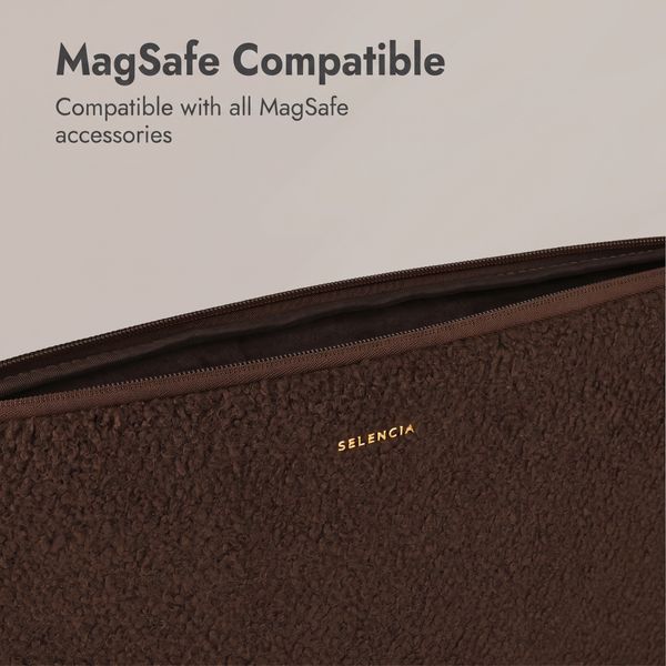 Selencia Housse laptop teddy 13-14 pouces - Choco Brown