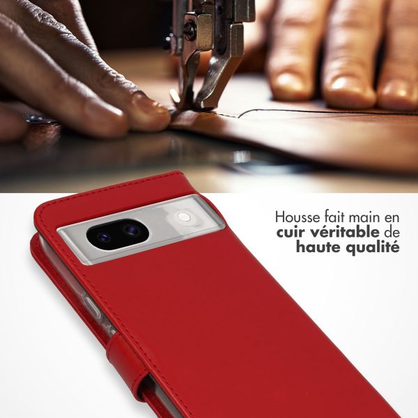 Selencia Étui portefeuille en cuir véritable Google Pixel 8a - Rouge