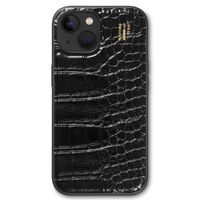 iDeal of Sweden Coque Vegan Leather Apple iPhone 17e / 16e / 15 / 14 / 13 - Black Croco