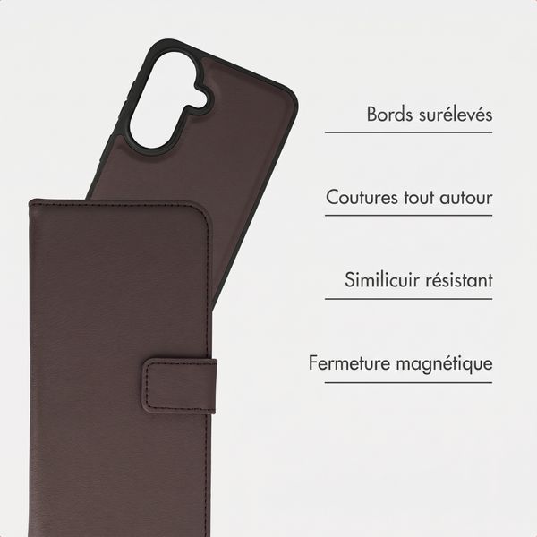 imoshion Étui portefeuille luxe 2-en-1 amovible Samsung Galaxy A57 (5G) - Marron