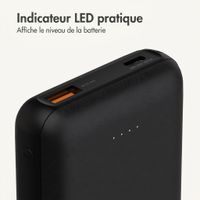 imoshion Batterie externe compacte 10.000 mAh - Petite batterie externe - Chargeur rapide 22,5 W - USB-C / USB-A - Noir