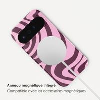 Selencia Coque arrière Vivid avec MagSafe Google Pixel 11 - Wavy Swirl Pink Plum