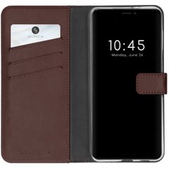 Selencia Étui portefeuille en cuir véritable Apple iPhone 13 Mini - Marron