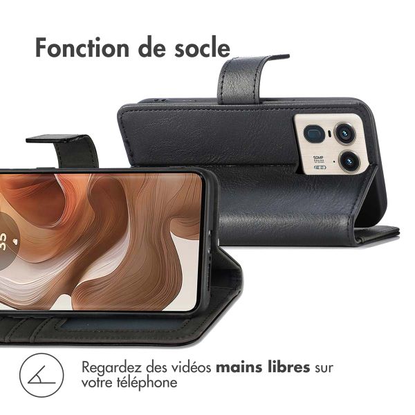 imoshion Étui de télephone portefeuille de luxe Motorola Edge 50 Ultra - Noir