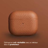 Accezz Coque en cuir véritable  Apple Airpods 3 - Cognac