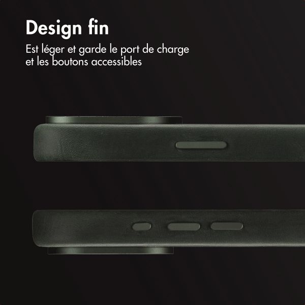 Accezz Coque MagSafe en cuir vintage Apple iPhone 16 Pro Max - Smokey Green