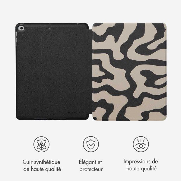 Selencia Coque tablette Vivid Apple iPad 6 (2018) 9.7 pouces / iPad 5 (2017) 9.7 pouces - Art Wave Black