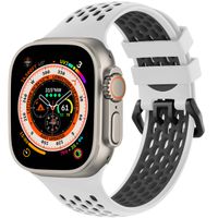 imoshion Bracelet sport en silicone avec boucle Apple Watch | 44/45/46/49 mm - White / Black