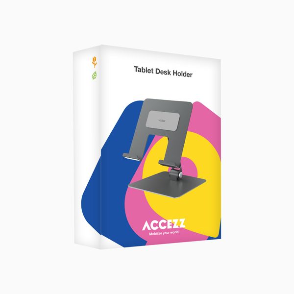 Accezz Support de tablette pliable pour bureau - Support pour tablette / ordinateur portable 13 pouces - Argent