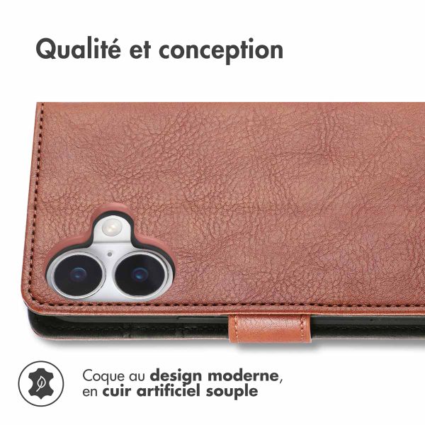 imoshion Étui de télephone portefeuille de luxe Apple iPhone 17 - Marron