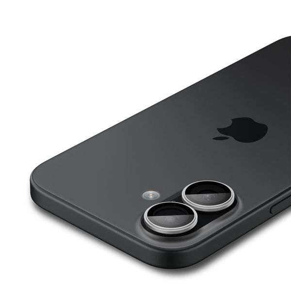 Spigen Optik Pro EZ Fit Lens Protector - Protection d'objectif de caméra (lot de 2) Apple iPhone 17 / 16 Plus - Argent