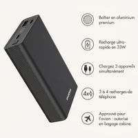imoshion Ultra Series Aluminium Batterie externe 20.000 mAh - Charge rapide jusqu'à 33 watts - Black