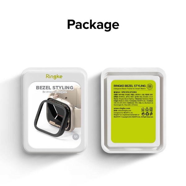 Ringke Style de lunette Apple Watch 7 / 8 / 9 - 45 mm - Hairline Plain Silver