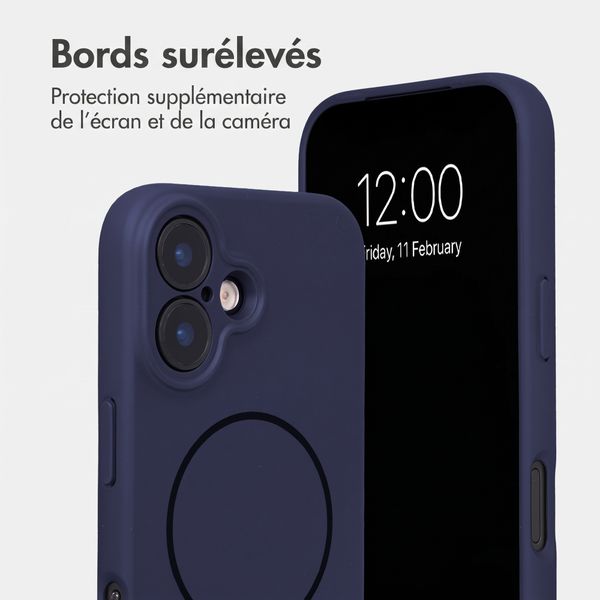 Accezz Coque Grip avec MagSafe Apple iPhone 16 - Bleu foncé