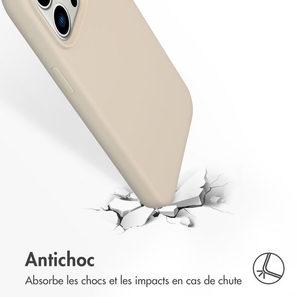 Accezz Coque Liquid Silicone Apple iPhone 14 Pro Max - Stone