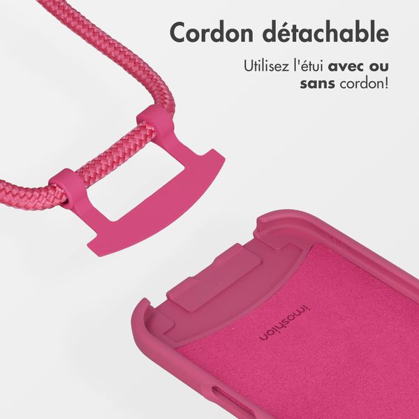 imoshion Coque arrière Color avec cordon amovible et MagSafe Apple iPhone 17 - Raspberry
