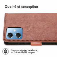 imoshion Étui de télephone portefeuille de luxe Xiaomi Redmi Note 12 - Marron