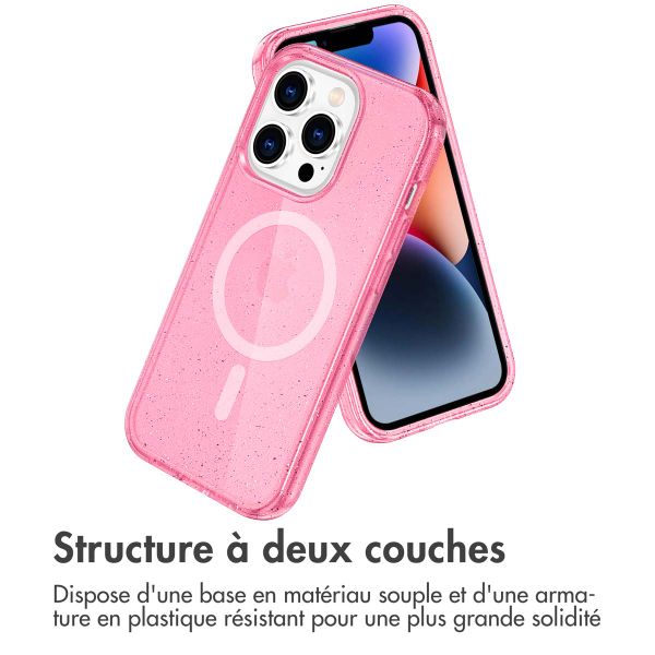 imoshion Coque Pailletée avec MagSafe Apple iPhone 13 Pro - Paillettes Rose