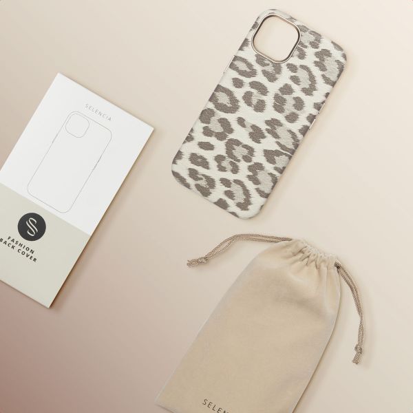 Selencia Coque Sabi imprimé panthère avec MagSafe Apple iPhone 13 - Soft Ivory
