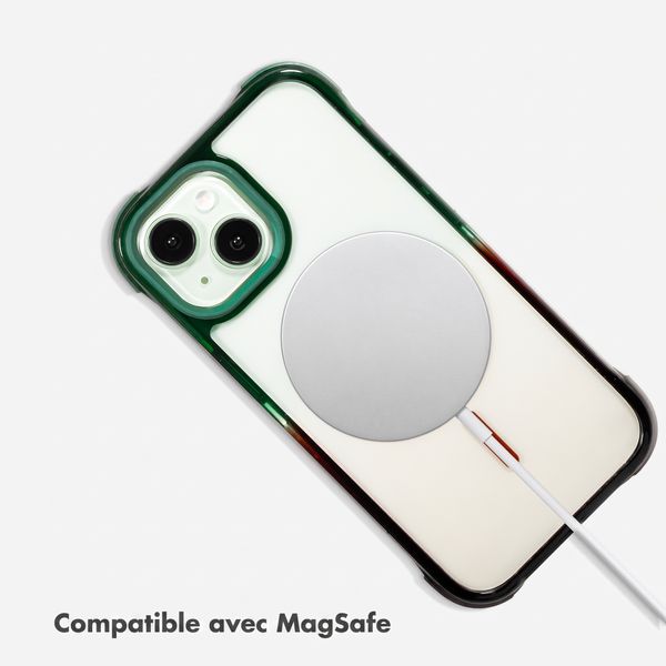 Selencia Coque arrière MagSafe Gradient Apple iPhone 15 - Vert / Brun