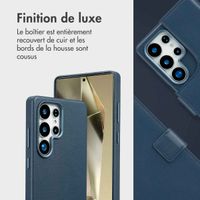 Accezz Étui de télephone portefeuille en cuir 2-en-1 avec MagSafe Samsung Galaxy S25 Ultra - Nightfall Blue