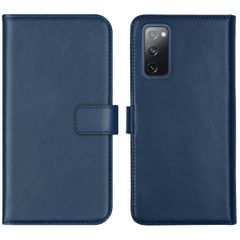 Selencia Étui portefeuille en cuir véritable Samsung Galaxy S20 FE - Bleu
