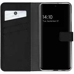 Selencia Étui portefeuille en cuir véritable Samsung Galaxy S21 FE - Noir