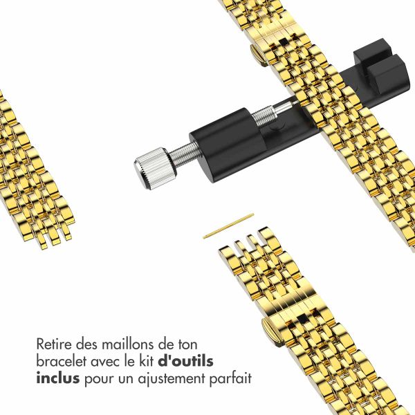 Selencia Bracelet en acier slim style Jubilee Apple Watch | 38/40/41/42 mm - Doré
