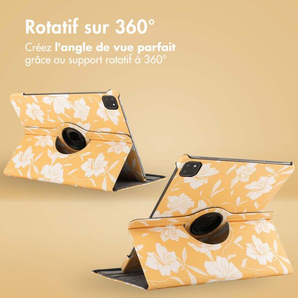 imoshion Coque tablette Design rotatif à 360° Apple iPad Air 13 pouces (2026) M4 / (2025) M3 / (2024) M2 - Yellow Flowers