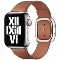 Apple Bracelet Leather Band Modern Buckle Apple Watch | 38/40/41/42 mm - Taille L - Saddle Brown