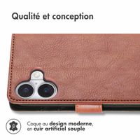 imoshion Étui de télephone portefeuille de luxe Apple iPhone 17 - Marron