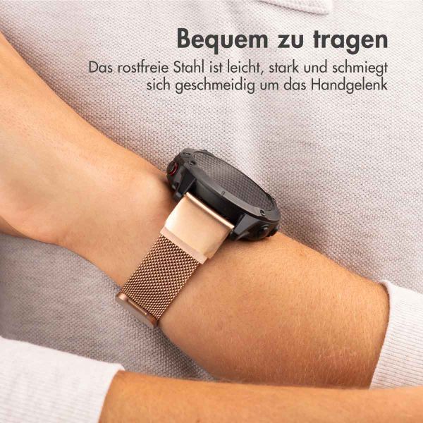 imoshion Bracelet QuickFit® Milanais  - Connexion Garmin 20 mm - Taille L/XL - Rose Gold