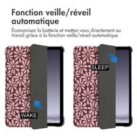 imoshion Coque tablette Design Trifold Samsung Galaxy Tab A11 / A9 Plus - Bloom Love Blush
