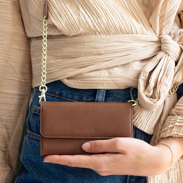 Selencia Pochette amovible en cuir végan Eny Samsung Galaxy S20 Ultra - Marron