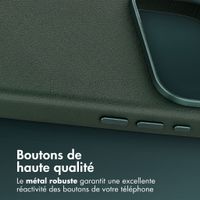 Accezz Coque arrière en cuir avec MagSafe Apple iPhone 18 Pro / 17 Pro - Cedar Green