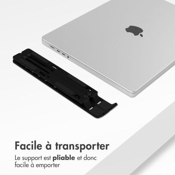 Accezz Support pour ordinateur portable - Support pour laptop - Réglable et pliable - Noir