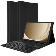 Accezz Étui de tablette portefeuille Bluetooth Clavier Samsung Galaxy Tab A9 Plus - AZERTY / FR - Noir