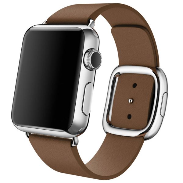 Apple Bracelet Leather Band Modern Buckle Apple Watch | 38/40/41/42 mm - Taille M - Marron
