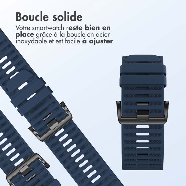 imoshion Bracelet QuickFit® Stripe en silicone  - Connexion Garmin 26 mm - Bleu foncé