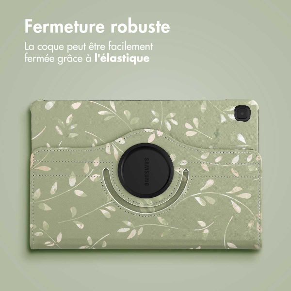 imoshion Coque tablette Design rotatif à 360° Samsung Galaxy Tab S6 Lite (2020/2022/2024)  - Green Flowers