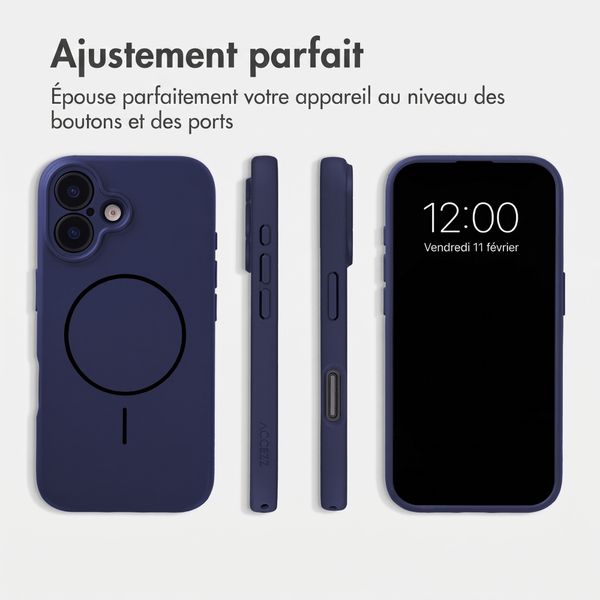 Accezz Coque Grip avec MagSafe Apple iPhone 16 - Bleu foncé