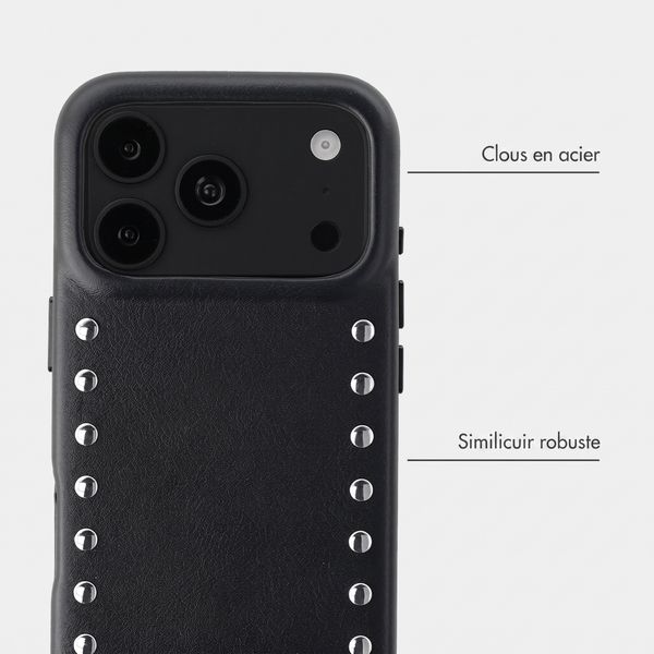 Selencia Coque arrière Studs avec MagSafe Apple iPhone 18 Pro / 17 Pro - Velvet Black