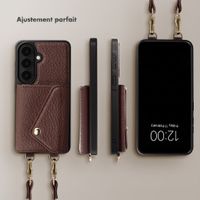 Selencia Coque de télephone Sera avec cordon et porte-cartes enveloppe Samsung Galaxy S26 - Chocolate Brown