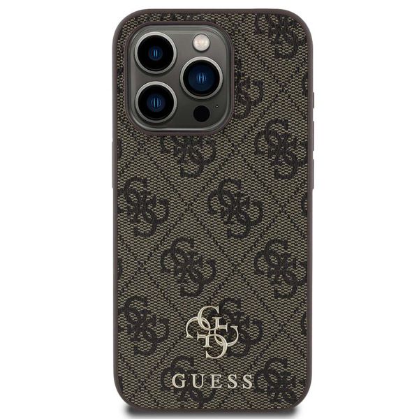Guess Coque 4G Metal Logo MagSafe Apple iPhone 15 Pro - Marron