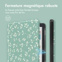 imoshion Design Slim Hard Case Sleepcover Kobo Clara Colour / BW - Smoke Green Flowers