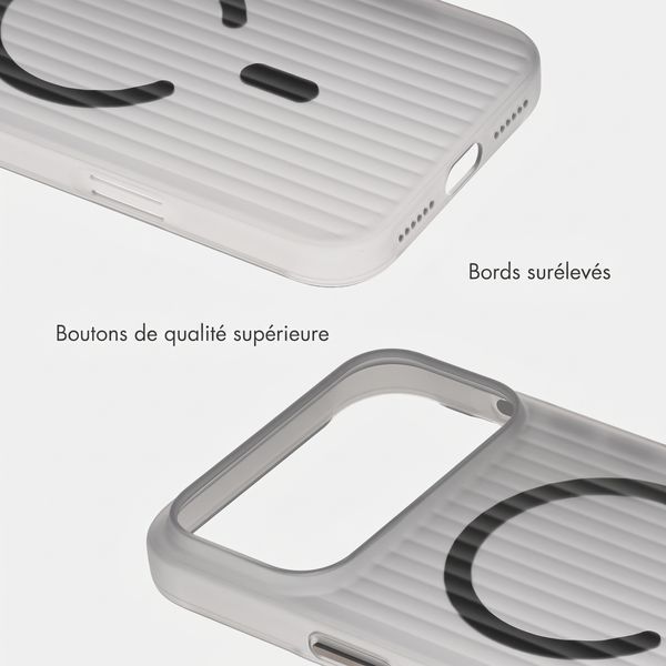 Accezz Coque arrière Lite avec MagSafe | Fluted | Apple iPhone 18 Pro / 17 Pro - Gris