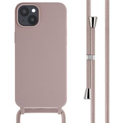 imoshion Coque en silicone avec cordon Apple iPhone 15 Plus - Sand Pink