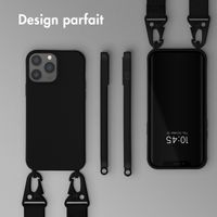Selencia Coque silicone avec cordon amovible Apple iPhone 13 Pro Max - Noir